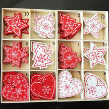 Load image into Gallery viewer, 10PCs 5cm Wooden Christmas Tree Toys Articles For Chirstmas Hanging Ornaments Xmas Decor For Home Party Wedding New Year Noel