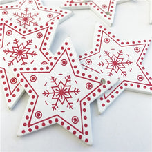 Load image into Gallery viewer, 10PCs 5cm Wooden Christmas Tree Toys Articles For Chirstmas Hanging Ornaments Xmas Decor For Home Party Wedding New Year Noel