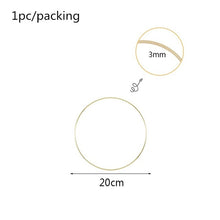 Load image into Gallery viewer, 10-40cm Wedding Wreath Gold Iron Metal Ring Bride Handheld Garland Easter Decor Artificial Flower Rack Party Backdrop Decor Hoop