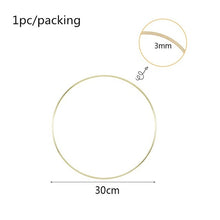 Load image into Gallery viewer, 10-40cm Wedding Wreath Gold Iron Metal Ring Bride Handheld Garland Easter Decor Artificial Flower Rack Party Backdrop Decor Hoop