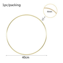 Load image into Gallery viewer, 10-40cm Wedding Wreath Gold Iron Metal Ring Bride Handheld Garland Easter Decor Artificial Flower Rack Party Backdrop Decor Hoop