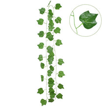 Load image into Gallery viewer, 230cm Silk Rose Fake Creeper Green Leaf Ivy Vine with LED String Lights For Home Wedding Party Hanging Garland Artificial Flower