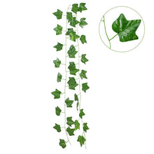 Load image into Gallery viewer, 230cm Silk Rose Fake Creeper Green Leaf Ivy Vine with LED String Lights For Home Wedding Party Hanging Garland Artificial Flower