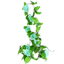 Load image into Gallery viewer, 230cm Silk Rose Fake Creeper Green Leaf Ivy Vine with LED String Lights For Home Wedding Party Hanging Garland Artificial Flower