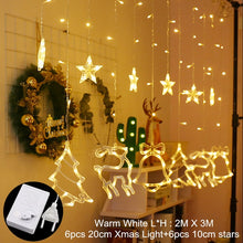 Load image into Gallery viewer, Curtain Fairy String Light LED Christmas Decorations for Home Garland Xmas Light Christmas Valentines 2020 Navidad Ornament Gift