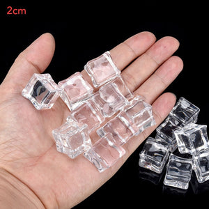 16Pcs 2cm/1.5cm/1cm Artificial Acrylic Square Shape Ice Cubes Photography Props