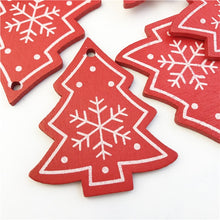 Load image into Gallery viewer, 10PCs 5cm Wooden Christmas Tree Toys Articles For Chirstmas Hanging Ornaments Xmas Decor For Home Party Wedding New Year Noel
