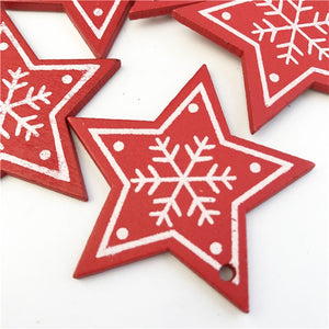 10PCs 5cm Wooden Christmas Tree Toys Articles For Chirstmas Hanging Ornaments Xmas Decor For Home Party Wedding New Year Noel