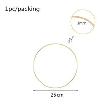 Load image into Gallery viewer, 10-40cm Wedding Wreath Gold Iron Metal Ring Bride Handheld Garland Easter Decor Artificial Flower Rack Party Backdrop Decor Hoop
