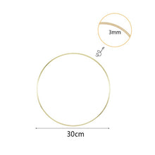 Load image into Gallery viewer, 10-40cm Gold Metal Ring Flower Wreath Garland Weeding Decoration for Weddings Bridal Shower Home Party Decoration Catcher Hoops
