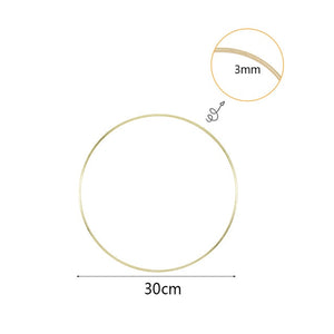 10-40cm Gold Metal Ring Flower Wreath Garland Weeding Decoration for Weddings Bridal Shower Home Party Decoration Catcher Hoops