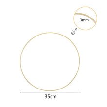 Load image into Gallery viewer, 10-40cm Gold Metal Ring Flower Wreath Garland Weeding Decoration for Weddings Bridal Shower Home Party Decoration Catcher Hoops
