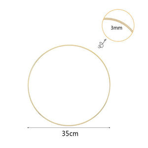 10-40cm Gold Metal Ring Flower Wreath Garland Weeding Decoration for Weddings Bridal Shower Home Party Decoration Catcher Hoops