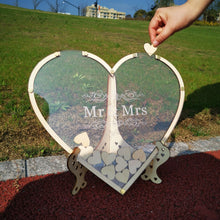 Load image into Gallery viewer, Hearts Unique Wedding Mr Mrs Guest Book Decoration Memory Guest Book Drop Box Signature Acrylic Guest Book Alternative
