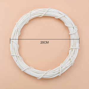 10/15/20cm White Rattan Ring Artificial flowers Garland Dried flower frame For Christmas Home Decor DIY floral wedding Wreaths