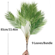 Load image into Gallery viewer, Plastic Artificial Palm Leaf Plants Green Desert Summer Decoration Tropical Fake Plant Garden Home Jungle Party Decor Wedding
