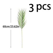 Load image into Gallery viewer, Plastic Artificial Palm Leaf Plants Green Desert Summer Decoration Tropical Fake Plant Garden Home Jungle Party Decor Wedding
