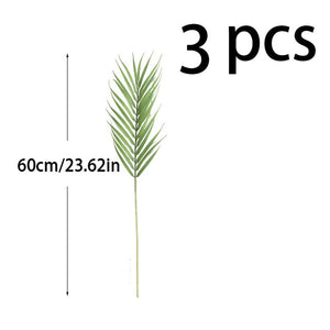 Plastic Artificial Palm Leaf Plants Green Desert Summer Decoration Tropical Fake Plant Garden Home Jungle Party Decor Wedding