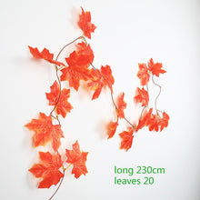 Load image into Gallery viewer, 230cm green silk artificial Hanging ivy leaf garland plants vine leaves 1Pcs diy For Home Bathroom Decoration Garden Party Decor
