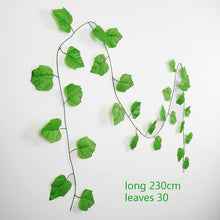 Load image into Gallery viewer, 230cm green silk artificial Hanging ivy leaf garland plants vine leaves 1Pcs diy For Home Bathroom Decoration Garden Party Decor
