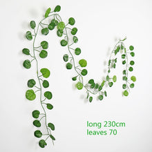 Load image into Gallery viewer, 230cm green silk artificial Hanging ivy leaf garland plants vine leaves 1Pcs diy For Home Bathroom Decoration Garden Party Decor
