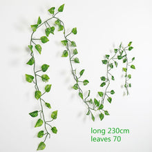 Load image into Gallery viewer, 230cm green silk artificial Hanging ivy leaf garland plants vine leaves 1Pcs diy For Home Bathroom Decoration Garden Party Decor
