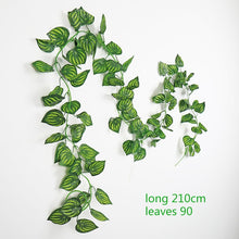 Load image into Gallery viewer, 230cm green silk artificial Hanging ivy leaf garland plants vine leaves 1Pcs diy For Home Bathroom Decoration Garden Party Decor
