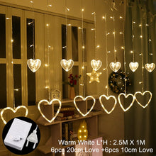 Load image into Gallery viewer, Curtain Fairy String Light LED Christmas Decorations for Home Garland Xmas Light Christmas Valentines 2020 Navidad Ornament Gift
