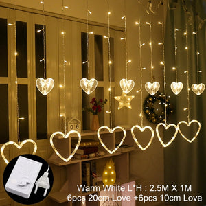 Curtain Fairy String Light LED Christmas Decorations for Home Garland Xmas Light Christmas Valentines 2020 Navidad Ornament Gift