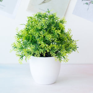 1pc Artificial Plants Green Bonsai Small Tree Pot Plants Fake Flower Potted Ornaments for Home Decoration Craft Plant Decorative