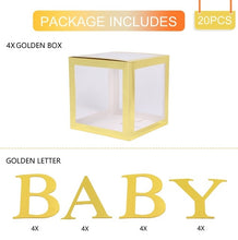 Load image into Gallery viewer, Baby Shower Boy Girl Transparent Box Baby Shower Decoration Baby Christening Birthday Party Decor Balloon Box Baby Shower Gift
