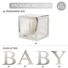 Load image into Gallery viewer, Baby Shower Boy Girl Transparent Box Baby Shower Decoration Baby Christening Birthday Party Decor Balloon Box Baby Shower Gift
